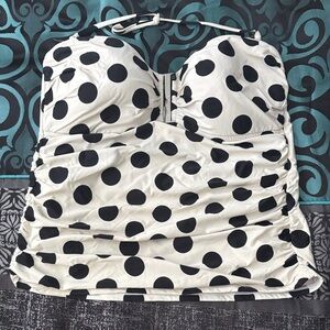 La Blanca Black and White Polka Dot Tank Top